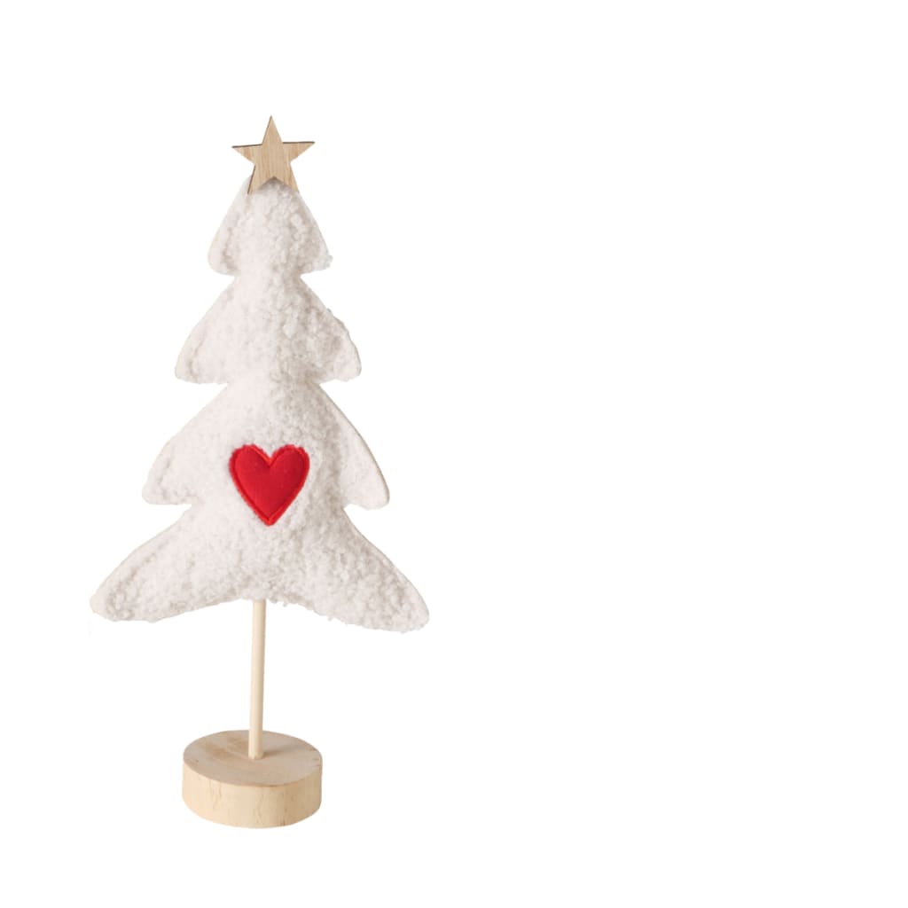 Dekoaufsteller Tanne aus Schima-Sperrholz. Jeder Aufsteller ist sorgfältig in den Farbtönen Beige, Hellbraun, Natur oder Cremeweiß gestaltet. Bild 1