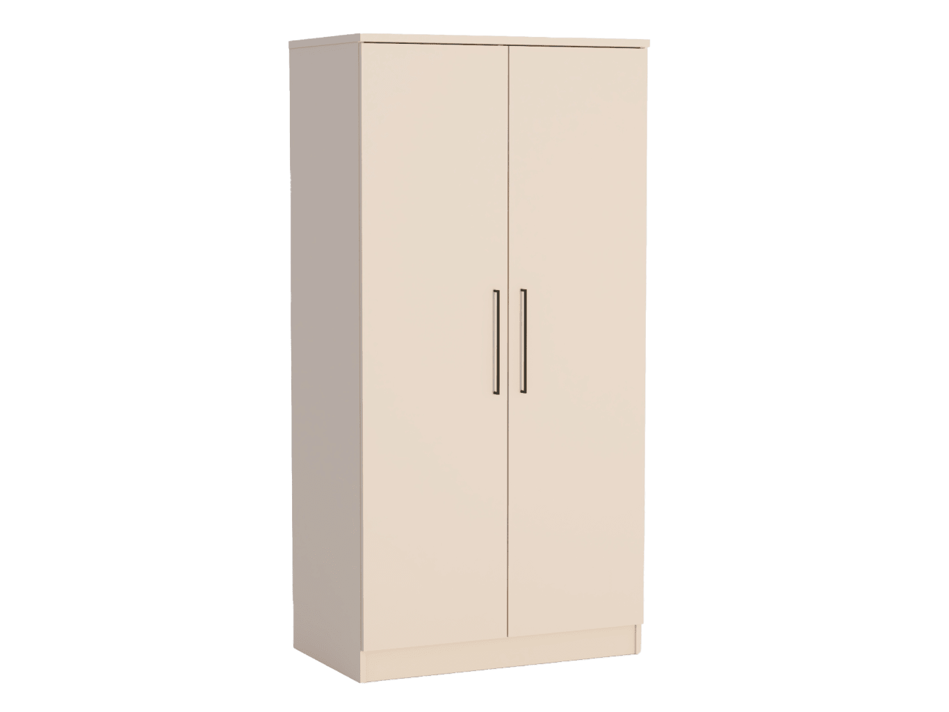 Kleiderwäscheschrank, B 100 x H200 x T60 cm, 2-türig, Sandbeige Bild 1