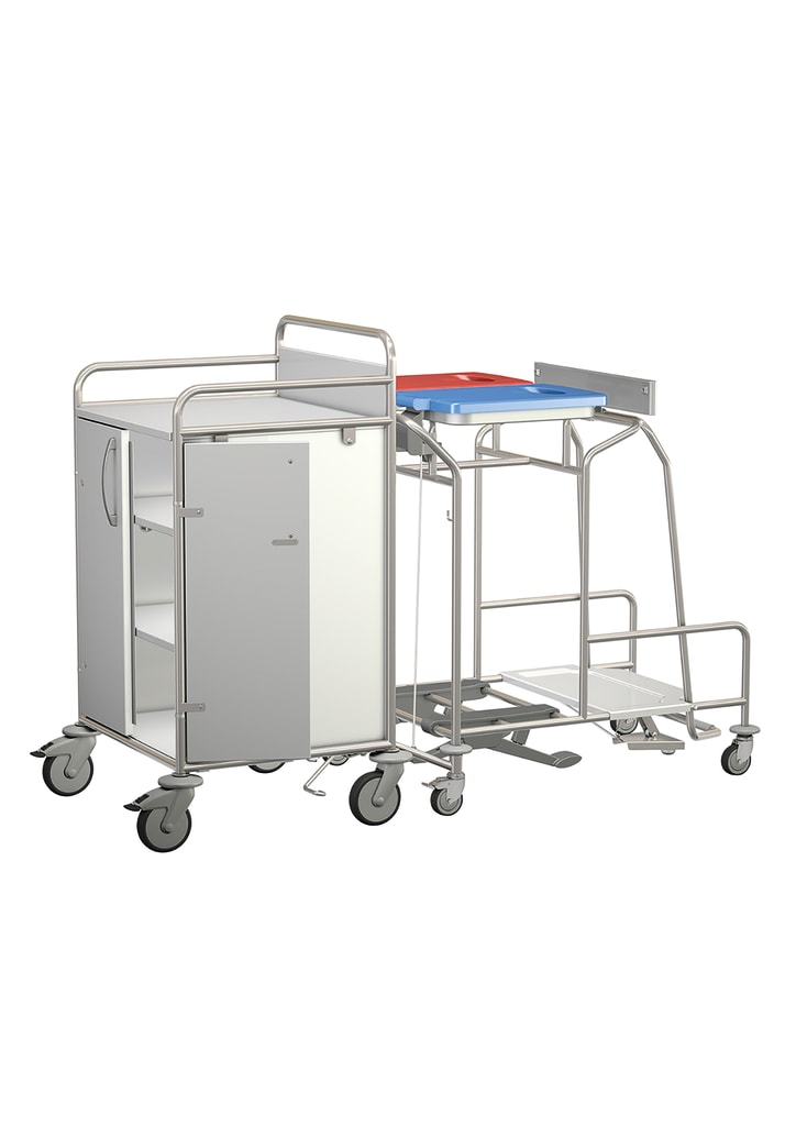 Hammerlit Etagenwagen mit koppelbarem Wäschesammler mit Tretmechanismus und Abfallsammler clappy Bild 2