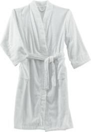 Weicher Bademantel aus 100 % Baumwolle mit Bindegürtel – ideal für Altenheime. Atmungsaktiv, komfortabel und pflegeleicht für den täglichen Gebrauch. Bild 1