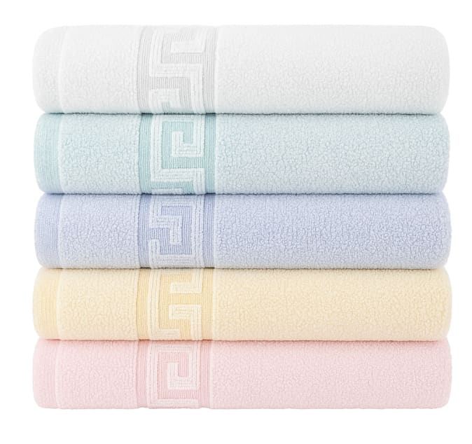 Stilvolle Zwirnfrottier-Badematte mit griechischer Bordüre – weich, saugfähig und ideal für den täglichen Gebrauch im Bad. Bild 1