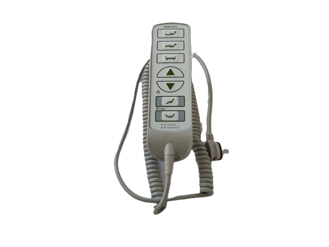 Der Handschalter für Pflegebett Wissner-Bosserhoff hat 7 Tasten und passt zu den Modellen PBS 235EE und 335 EE. Bild 1