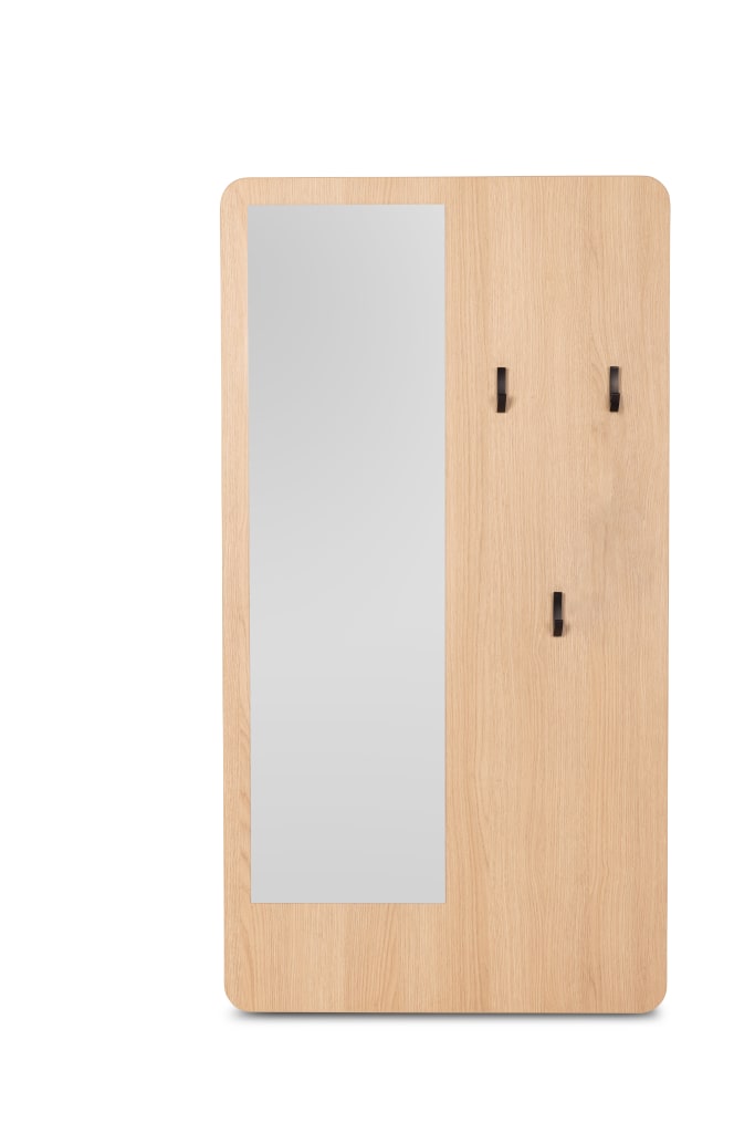 Garderobenpaneel mit Haken und Spiegel (2er Set) Bild 1
