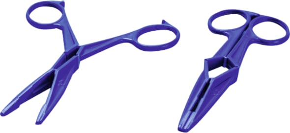 Unsterile Universalklemme in Scherenform mit Arretierung. Einfache Anwendung mit nur einer Hand.