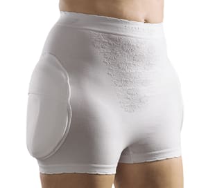 Unisex Baumwollhose mit aufgesetzten Taschen zum Auswechseln der Protektoren.