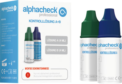 Die Kontrolllösung dient zur Überprüfung der Funktionstüchtigkeit des Gerätes und der dazugehörigen Teststreifen. 2*4 ml