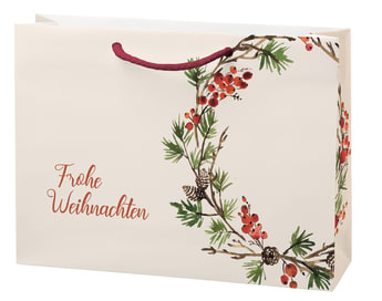 Schöne Tragetasche aus festem Qualitätspapier mit weichen Kordeln. In zwei Größen erhältlich.