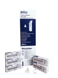 Zubehör für Ohrthermometer Braun 805167, 805168: Schutzkappen und Ladestation