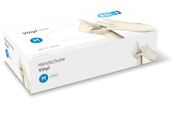Einmal-Handschuhe aus Vinyl-Mischung (PVC) mit erhöhter Materialstärke, unsteril, puderfrei.