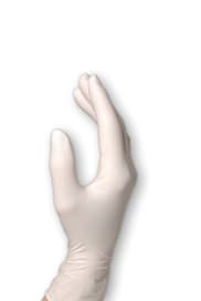 Unsterile Einmal-Handschuhe aus hochelastischem Naturlatex in glatter Ausführung.