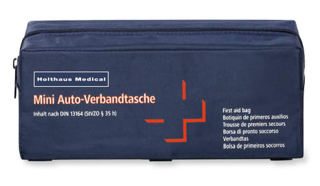 Kfz-Verbandtasche mit Inhalt nach DIN 13164.