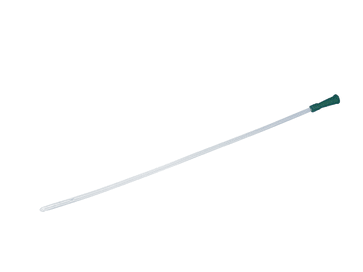 Gebogene Tiemannspitze, zwei seitliche Augen, atraumatisch, Material PVC.