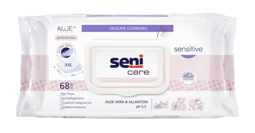 Seni Care Feuchttücher Sensitive sind ideal zur hygienischen und schnellen Reinigung bei empfindlicher Haut.