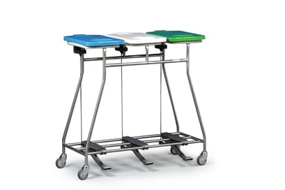 Hammerlit 3-fach Wäschesammler ohne Tretmechanismus mit Scharnierunterteil. Hinweis: Deckel nicht im Lieferumfang enthalten.