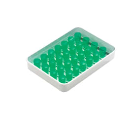 Bechertablett für 28 Becher aus schlagfestem Polycarbonat mit Beschriftungsfolie, Folienstift und Mehrweg-Medikamentenbechern