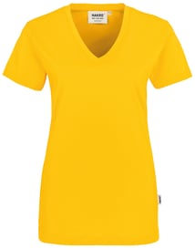 Damen T-Shirt mit V-Ausschnitt, schmalen Halsbündchen und Nackenband. 100% Baumwolle - 160 g/m²