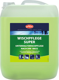 Wischpflegekonzentrat auf wasserlöslicher Polymerbasis.