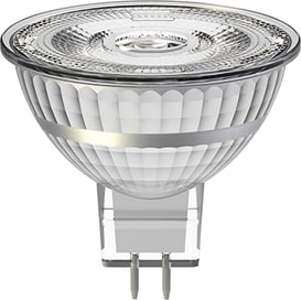 6 W (45 W), 540 lm, 2.700 K (Warmweiß), Energieeffizienzklasse F, 50 x 45 mm, dimmbar, 36 ° Abstrahlwinkel, MR16, Niedervolt, Halogenoptik