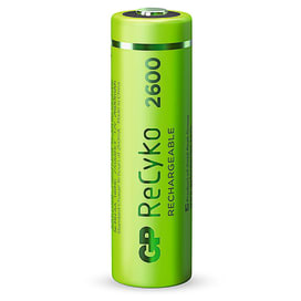 Akku, 1,2 V / 2.600 mAh Ni-MH, wiederaufladbar.