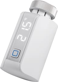 Der smarte Heizkörperthermostat spart durch individuelle Heizprofile und die Vernetzung mit Fensterkontakten mehr als 30 % wertvoller Energie beim Heizen.