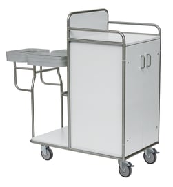 Robuster Stationswagen aus Edelstahl mit rundum verschweißten Rohrverbindungen