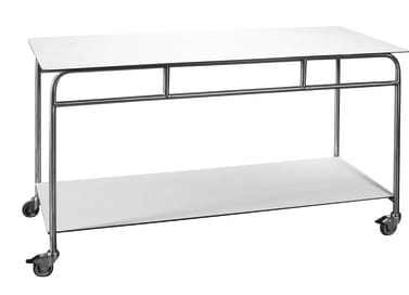 Mobiler Arbeitstisch mit zusätzlicher Ablage - 200 x 85 x 65 cm