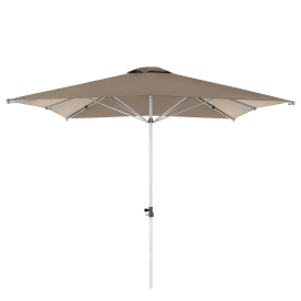 100 % Polyester, Lichtechtheit 6, UV-Schutz 80, Gestell Aluminium pulverbeschichtet.