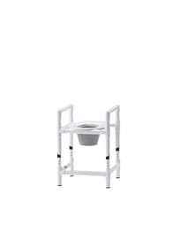 Leichter Duschstuhl mit komfortablem Sitzpolster - warm, weich und rutschfest. Mit Hygieneausschnitt, individueller Höhenverstellung und hoher Belastbarkeit.