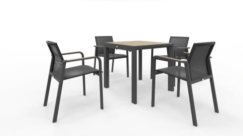 Geprüfte UV-Beständigkeit, besonderer Sitzkomfort, desinfektionsmittelbeständig.