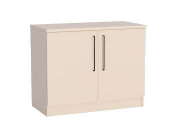 2 Türen mit Griff und Schloß, Mittelwand und 2 Einlegeböden.