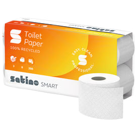 3-lagiges Toilettenpapier aus Recyclingmaterial, zertifiziert mit EU Ecolabel und Blauer Engel