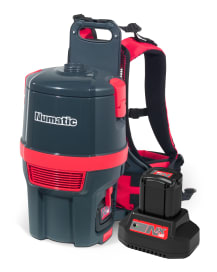 Rucksackstaubsauger mit Akku und Schnellladegerät