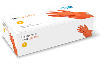 Extra lange Handschuhe, griffig und chemikalienbeständig