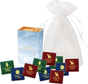Geschenk-Set „Tee“ und Schokolade in festlicher Verpackung