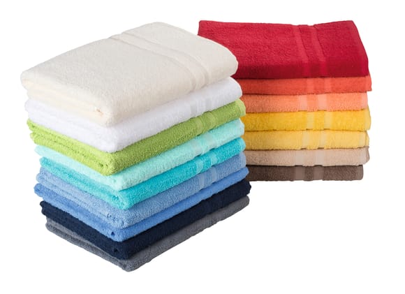 Flauschiges, saugfähiges Handtuchtuch im 2-Streifen-Design aus 100 % Baumwolle – in vielen Farben, Teil der Walkfrottier-Serie. Bild 1