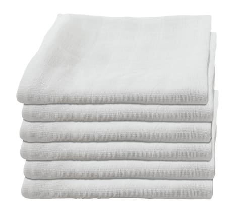 Wiederverwendbares Mulltuch aus Doppelkaromull TB 36 – ideal als Spuck- oder Allzwecktuch, saugstark und weiß gebleicht. Bild 1