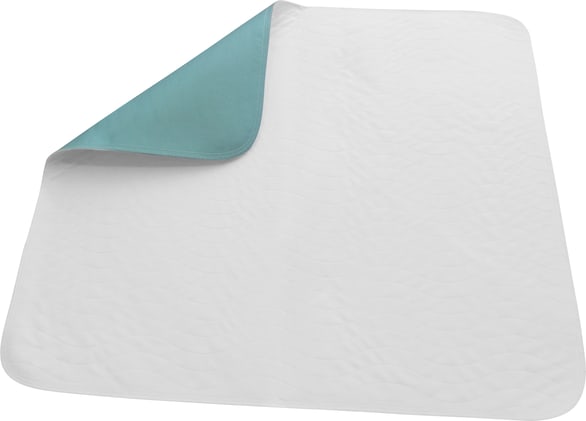 Matratzenschutz mit ca. 1.400 ml/m² Saugstärke – versteppt mit Saugvlies und laminiert mit atmungsaktivem TPU- Gewebe für zuverlässigen Nässeschutz. Bild 1