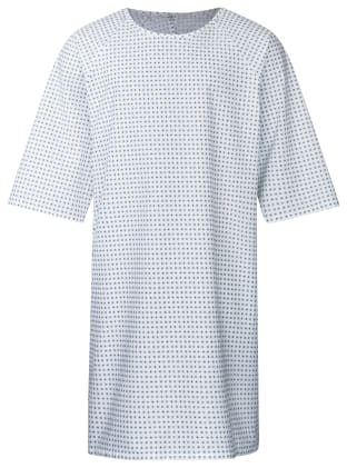 Patientenhemd mit überlappendem Rücken, Bandverschluss, Rundhals & 3/4-Ärmeln. Komfortabel & sicher – ideal für medizinische Einrichtungen. Bild 1