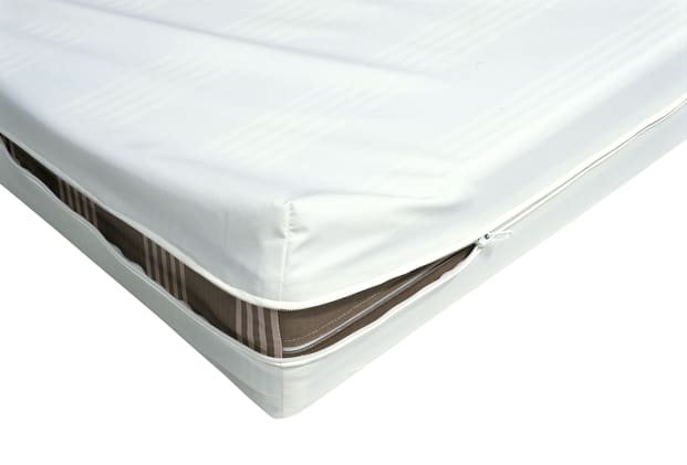 Matratzenvollschutzbezug flammhemmend & flüssigkeitsdicht mit Reißverschluss längs & quer. Schützt zuverlässig & ist leicht zu reinigen. Bild 1