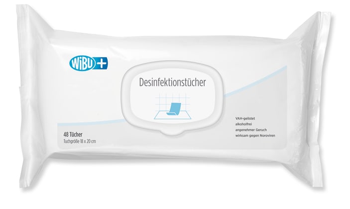 48 Desinfektionstücher: Alkoholfrei mit angenehmen Duft, ideal für schnelle Desinfektion von Flächen und Medizinprodukten. Bild 1
