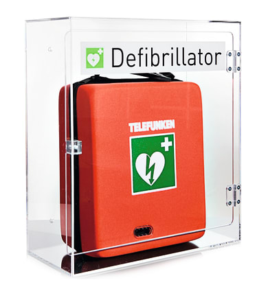Design-Acrylglaswandkasten für Defibrillatoren Bild 1