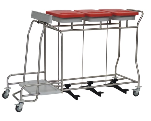 novocal Kombi-Sammler Wäsche und Abfall (3-fach, längs), farbiger Deckel Bild 1