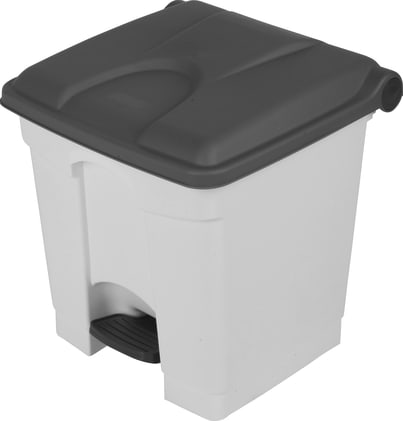 Mülleimer mit geräuschlosem Pedalmechanismus, leicht zu reinigen, inklusive Aufkleber-Set mit Wertstoffpiktogramm. Bild 1