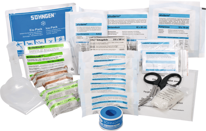 Füllungen für Betriebsverbandkästen nach DIN 13157 Bild 1