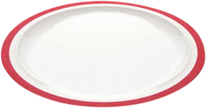 Teller 503 flach Rand rot Bild 1