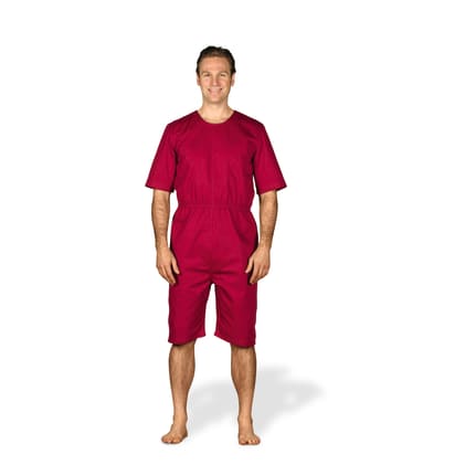 Reißfester Body mit kurzen Armen und Beinenfür pflegebedürftige Menschen. Bild 1