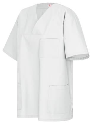 Kasack mit zwei aufgesetzten Taschen und einer Brusttasche. Der gerade Schnitt sorgt für eine bequeme Passform und optimalen Tragekomfort. Bild 1