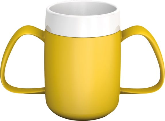 Trinkbecher mit 2 Henkeln mit Trink-Trick gelb 815 Bild 1