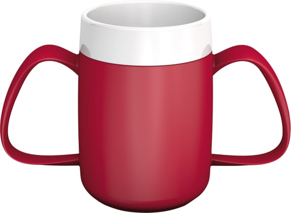 Trinkbecher mit 2 Henkeln mit Trink-Trick rot 815 Bild 1