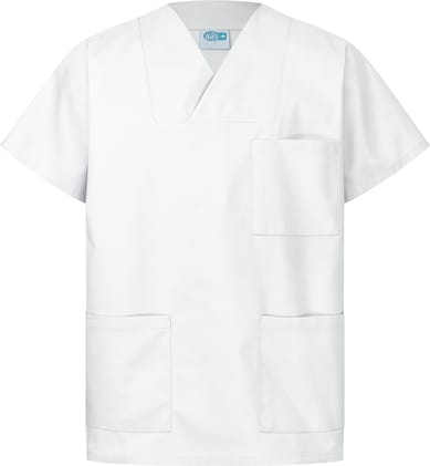 WiBUplus Kasack Emden 50/50, Bild 1 Schlupfkasack Emden aus Mischgewebe mit V-Ausschnitt & 3 Taschen. Praktisch, funktional & ideal für den Pflege- und Berufsalltag. Bild 1